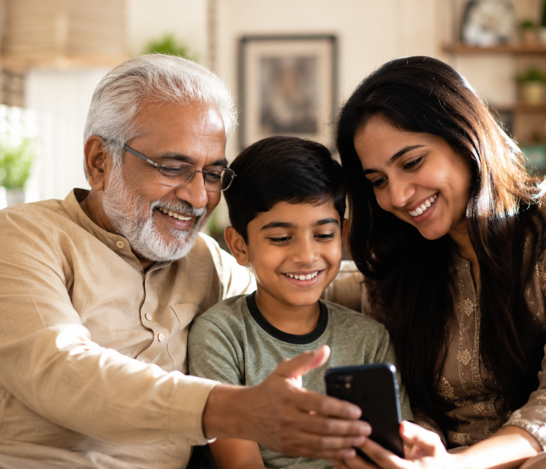 Family sharing stories on MyTree App
